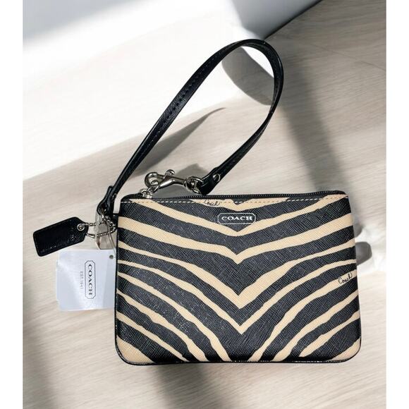 Coach F27009 Taylor Zebra Print Carryall Bag & NWT F51099 Small Wristlet - Picture 7 of 14